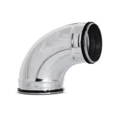 Coude 90° circulaire allongé galvanisé avec joint pour ventilation