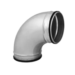 Coude 90° circulaire galvanisé avec joint d'étanchéité pour gaine de ventilation