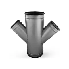 Double Y galvanisé avec joint pour dérivation sur gaine circulaire de ventilation